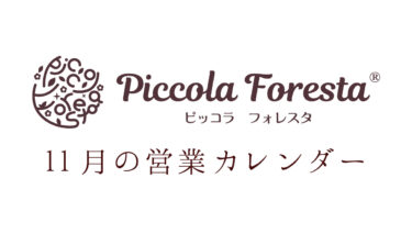 Piccola Foresta 11月営業カレンダー