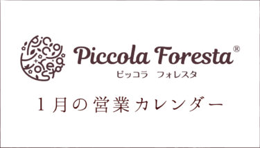 Piccola Foresta 1月の営業のお知らせ